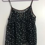 Eyelash Couture Black Sheer Flowy Tank Top Photo 0