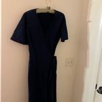 J. McLaughlin J mcglaughlin linen blend navy ankle length dress size M Photo 1