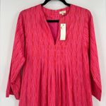 🆕 NWT Layla Printed Tunic Mini Dress Pattern Pocket Boho Pink Orange Red Medium Photo 3