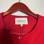 Claudie Pierlot red collarless full zip coat jacket ruffle shoulder 38 US 6 Photo 1