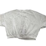 Anthropologie Postmark Shirt Womens Small White Pearl Embellished‎ Sleeves Photo 3