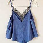 ZARA | Navy Blue Lace Lingerie Style Tank Top Sz L Photo 4