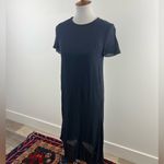 Jenni Kayne Navy 100% Silk Tie Shift Dress with Knot Detail, Size Small Photo 4