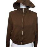 Monrow Full Zip Up Hoodie Sweatshirt Chocolate Brown Women’s Size Small Photo 0