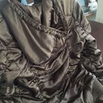 Anthropologie Moreno green satin ruched bomber jacket Photo 6