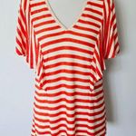 W By Worth W By Worrh Babette Red Red & White Sparkle Stripe Ruffle Knit Top Size Small Photo 0