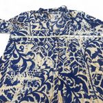 ZARA  Blue and cream mini dress size Large/ floral print with purple  detail Photo 3