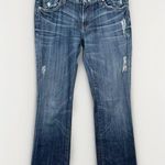 7 For All Mankind Medium Wash Distressed Bootcut Jeans Size 29 7.5" Low Rise Photo 0