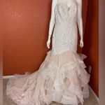 ALLURE COUTURE Elegant Lace and Tulle Wedding Dress Pink Size 12 Photo 8