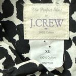 J. Crew Ruffled Neck The Perfect Shirt‎ Snowcat Print Size XS Black Photo 10