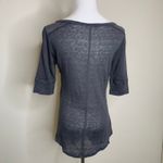 Banana Republic Heritage Grey Linen T Shirt Silk Trim Sz Small Photo 2
