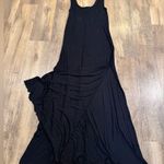 Becca  Mykonos Maxi Dress Black Ribbed Scoop Neck, Beach Cover Ups Women Small Photo 2