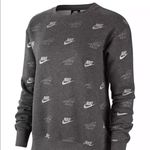 Nike Women’s Sportswear Shine Metallic Print Sweatshirt Gray Silver Loose Fit Photo 2