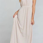 Show Me Your Mumu Show Me Your Mumu Women's Amanda Blouson Open Back Gown in Beige Small $178 NWT Photo 0