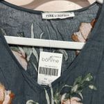 Bohme New  Pink & Sophie Teal Light Weight Floral V-neck Woven Top Photo 2