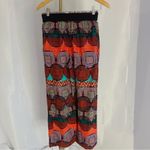 Anthropologie Maeve cotton Pull-on Wide-leg Pants. Red Aztec print.β Size XS. Photo 5