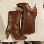 Vintage 70’s boho western Stevie Nicks festival camel leather Brazil boots Brown Size 6.5 Photo 3