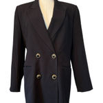 Worthington Vintage  Black Double-Breasted Blazer Petite 6 6P Photo 0