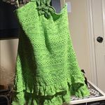 Anthropologie Farm Rio Halter Floral Ruffle Crochet Mini Dress Photo 5