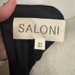 Saloni Camille Bow Beaded Dress Women 4 Black Velvet Silk Holiday Midi Quite Lux Photo 8