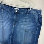 Lane Bryant  Mid Rise Girlfriend Shorts Sz 28 Flex Magic Waistband Dark Wash Photo 2