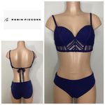 Robin Piccone New. navy crochet bikini. Small. Retails $176 Photo 1