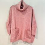 Loft Ann Taylor Turtleneck Sweater Women's Medium Pink Pockets Cotton Tunic Photo 3