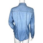 Sandra Ingrish Shirt Womens Medium Blue Denim‎ Fitted Button Up Western Casual Photo 3