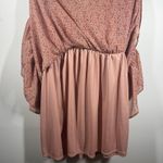 Arula Dress Women XL Pink Ditsy Floral Babydoll Mini Tie 3/4 Sleeve Cottage Boho Photo 4
