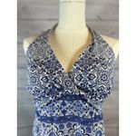 Lands' End Lands’ End Blue Printed Halter Tankini Top Size 10 Swim Top Good Condition Photo 3