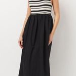 ZARA NWT Knit Striped Black Midi Dress - Size S Bloggers Fave Photo 1