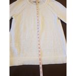 Loft Sweater Womens White Crochet Knit Size XS Long Sleeve Ribbed Solid Stretch Photo 8