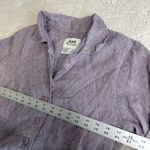 Flax Women's  Small Petite Purple Button 100% Linen Long Sleeve Photo 2