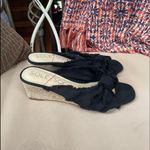 Sole Society  Fabric‎ Knot Slip On Espadrille Wedges in Black Size 6.5 Photo 3