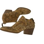 Franco Sarto Brown Leather Suede Cutout ankle booties size 5 boho casual chic Photo 5