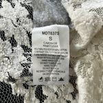 Miss Me Vintage  Lace Tee Top Gray Beaded V-Neck Photo 3