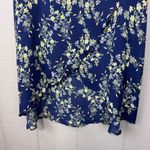 Blue Rain Midi Wrap Skirt Yellow and Purple Floral Print Bow Side Tie Size S Photo 1