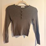 Nordstrom Rack Green thermal style button up top Photo 0