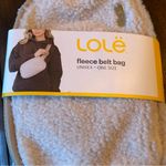 Lole  Beige Fleece Belt Bag 7.5” X 5.25 Zip Up Adjustable Strap Photo 1
