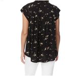 Buffalo David Bitton Womens Buffalo by David Bitton Floral Black Ditsy Flutter Sleeve Top - Sz XL Photo 3
