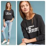 Sol Angeles  La Femme Anthropologie Sweatshirt Graphic S Crewneck Photo 1