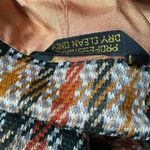 Vintage Fall Tan Checkered Blazer Brown Size L Photo 6