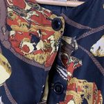 Vintage 80s Silk Jacket Top Equestrian Horse Print size M Robert Stock Lmtd Size M Photo 5