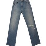MOTHER Jeans High Waist Rider Ankle Distressed Denim Size Women's 25 Blue Photo 1