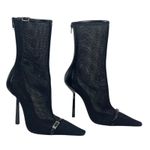 Saint Laurent  Oxalis 115mm Mesh Pointed Toe Ankle Boots Black Size 37 Photo 6