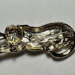 Danecraft Wild Cat Gold Tone & Black Brooch Pin Photo 4
