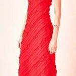 Endless Rose  Strapless Ruffled Textured Maxi Dress Red Prom Formal Gown Small Photo 0