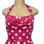 Vintage Y2K IXIA Pink Polkadot Dress Women Babydoll Halter Rockabilly Lolita L Size L Photo 2