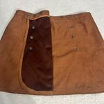 LA Hearts L.A. Hearts Women’s Faux Suede Button Brown Mini Skirt Size Medium Photo 3