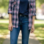 Free People Bandana Bandit Plaid Shirt Women's M Western Boho Flannel Festival Photo 0